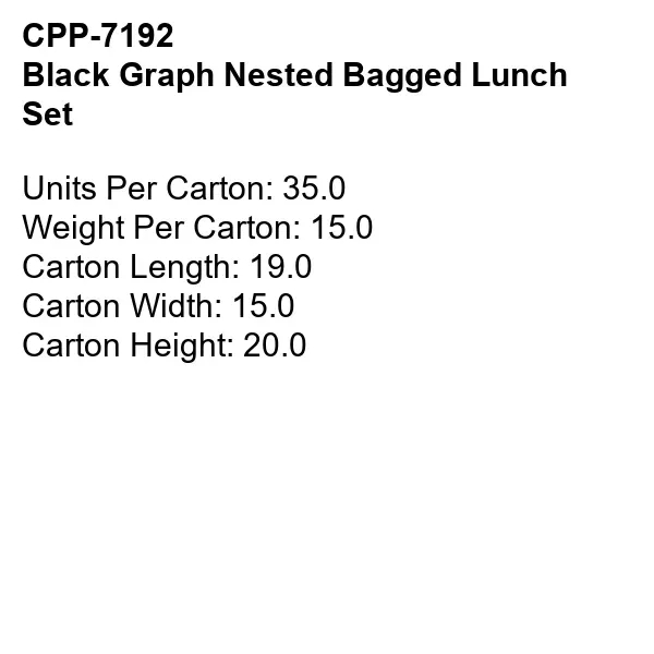 Black Graph Nested Bagged Lunch Set... from ASI 30208 A P Specialties / AP Specialties