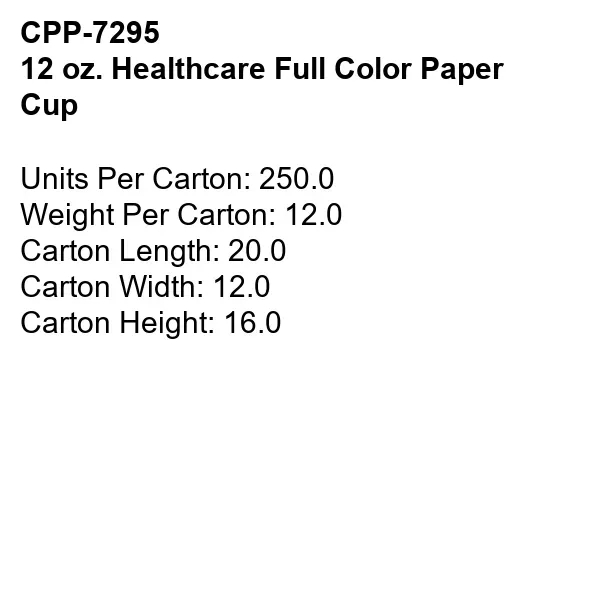 12 oz. Healthcare Full Color Paper Cup... from ASI 30208 A P Specialties / AP Specialties