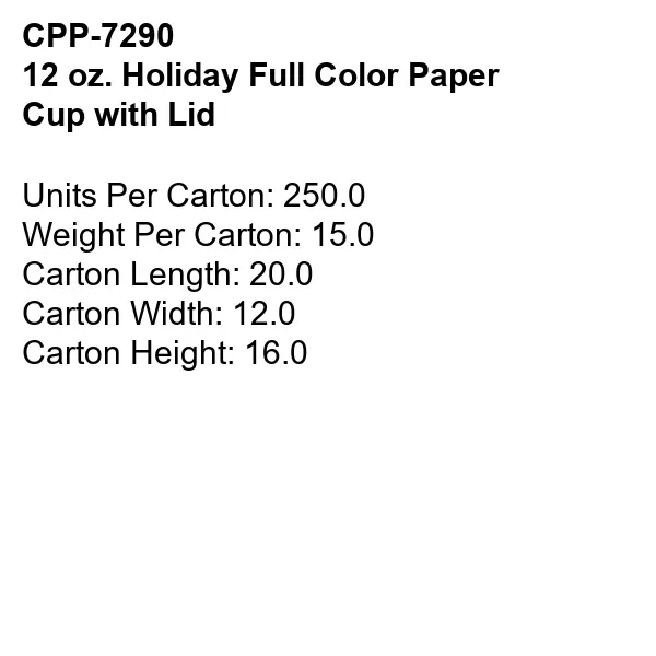 12 oz Holiday Full Color Paper Cup With Lid... from ASI 30208 A P Specialties / AP Specialties