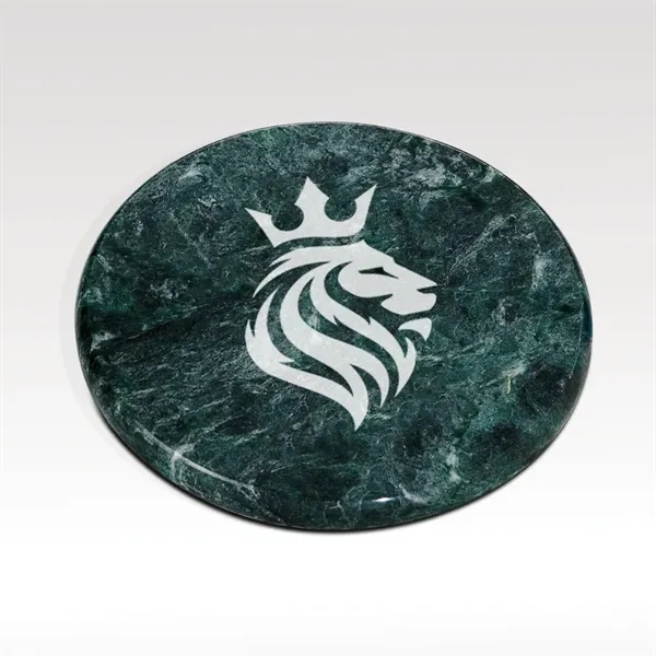4" coaster made of green marble with customization options.... from ASI 93986 Visions/Awardcraft / Visions Awards