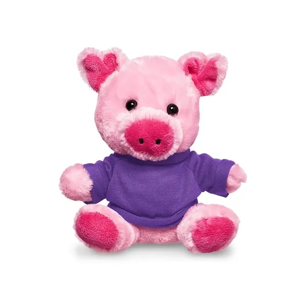 4" x 7.75" x 6" plush polyester pig in custom color... from ASI 79530 Prime Line