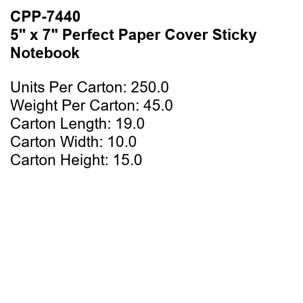 5" x 7" Perfect Paper Cover Sticky Notebook... from ASI 30208 A P Specialties / AP Specialties