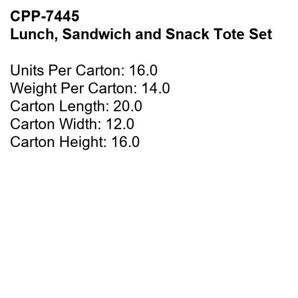 Lunch, Sandwich and Snack Tote Set... from ASI 30208 A P Specialties / AP Specialties