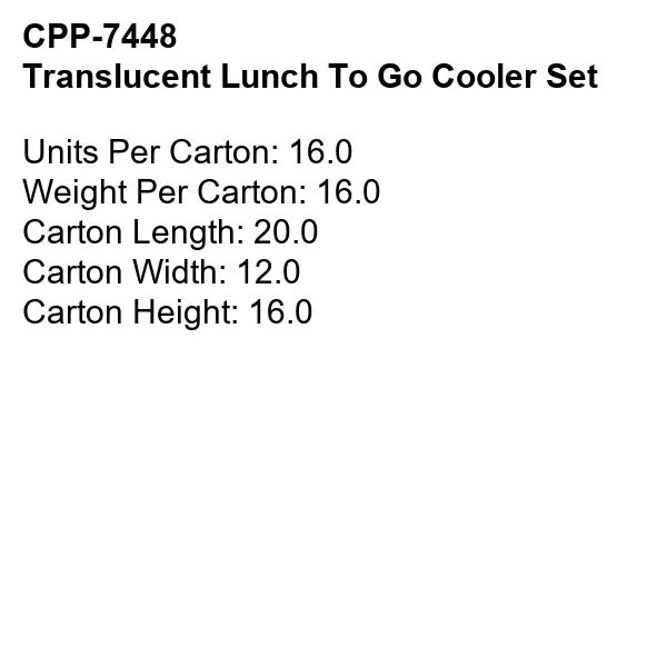 Translucent Lunch To Go Cooler Set... from ASI 30208 A P Specialties / AP Specialties