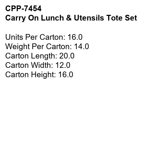 Carry On Lunch & Utensils Tote Set... from ASI 30208 A P Specialties / AP Specialties