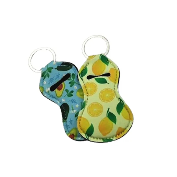 Lip balm holder keychain made of neoprene with sublimation printing, supporting... from ASI 37218 Athena Promo (tm)