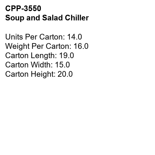 Soup and Salad Chiller... from ASI 30208 A P Specialties / AP Specialties