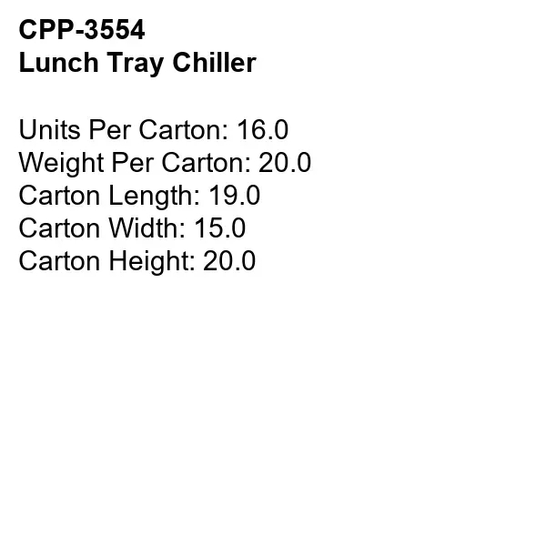 Lunch Tray Chiller... from ASI 30208 A P Specialties / AP Specialties