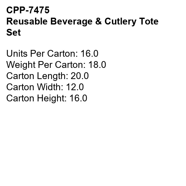 Reusable Beverage & Cutlery Tote Set... from ASI 30208 A P Specialties / AP Specialties