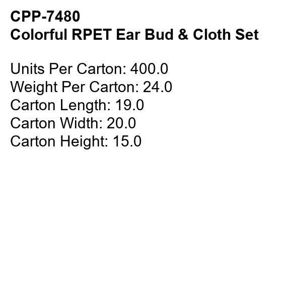 Colorful RPET Ear Bud & Cloth Set... from ASI 30208 A P Specialties / AP Specialties