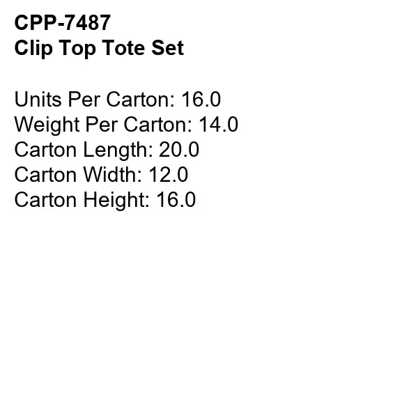 Clip Top Tote Set... from ASI 30208 A P Specialties / AP Specialties