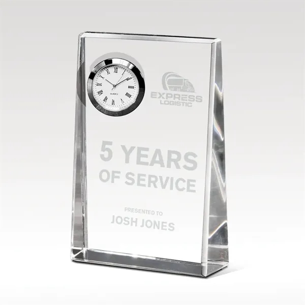 The Twilight Time's embedded time pieces transforms this glistening optical crystal... from ASI 93986 Visions/Awardcraft