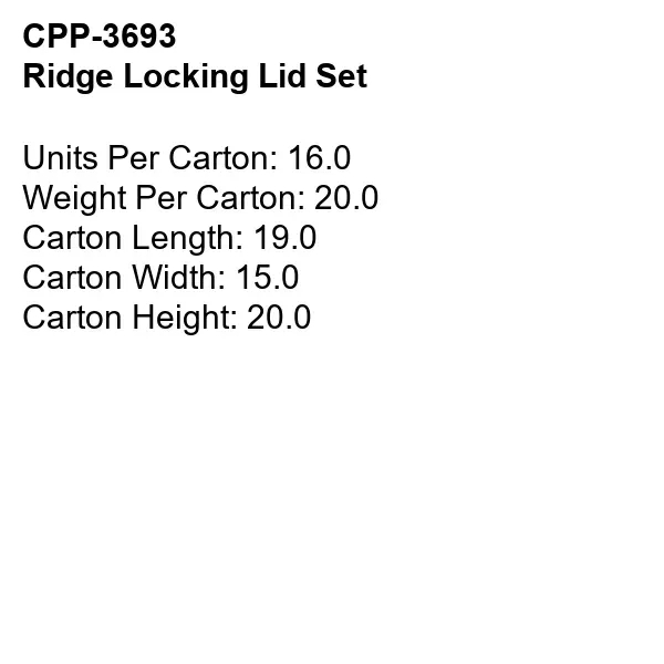 Ridge Locking Lid Set... from ASI 30208 A P Specialties / AP Specialties