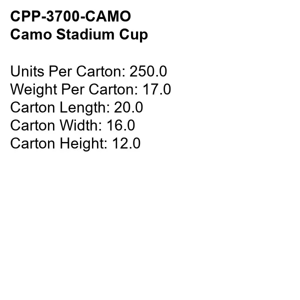 CAMO STADIUM CUP... from ASI 30208 A P Specialties / AP Specialties