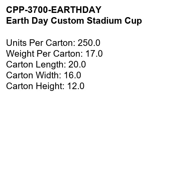 EARTH DAY STADIUM CUP... from ASI 30208 A P Specialties / AP Specialties