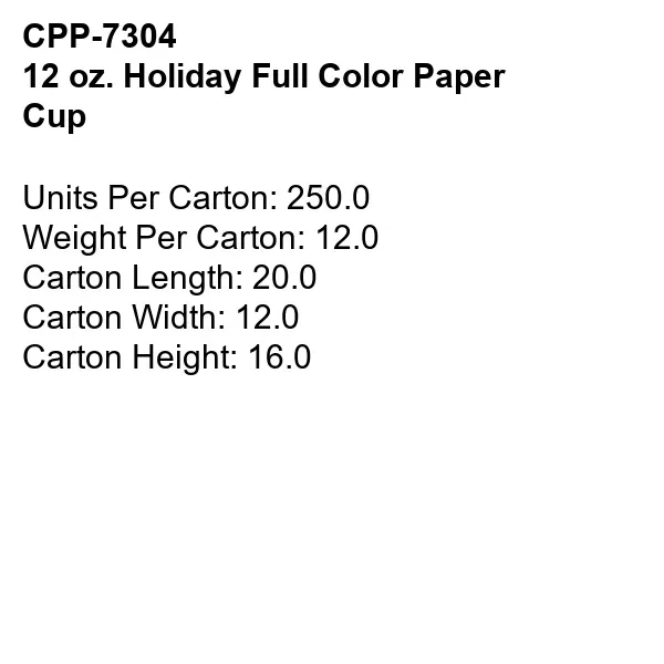 12 oz. Holiday Full Color Paper Cup... from ASI 30208 A P Specialties / AP Specialties