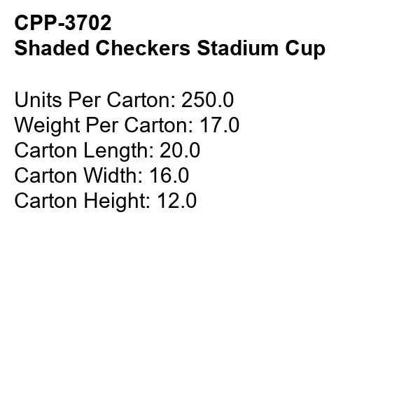 Shaded Checkers Stadium Cup... from ASI 30208 A P Specialties / AP Specialties