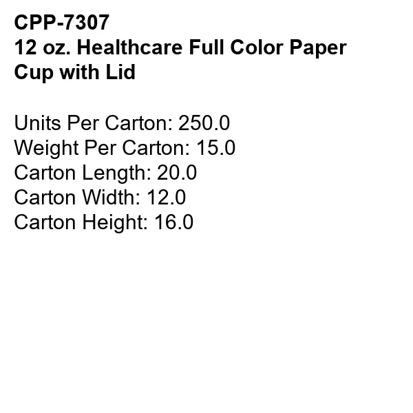 12 oz. Healthcare Full Color Paper Cup with Lid... from ASI 30208 A P Specialties / AP Specialties