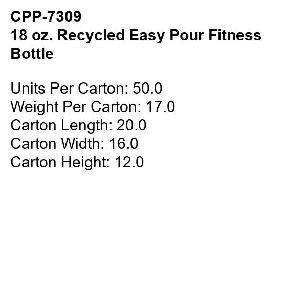 18 oz. Recycled Easy Pour Fitness Bottle... from ASI 30208 A P Specialties / AP Specialties