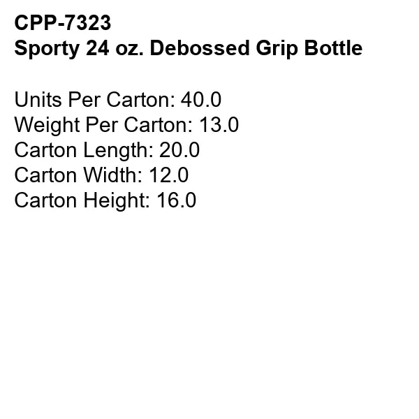 Sporty 24 oz. Debossed Grip Bottle... from ASI 30208 A P Specialties / AP Specialties