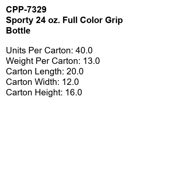 Sporty 24 oz. Full Color Grip Bottle... from ASI 30208 A P Specialties / AP Specialties