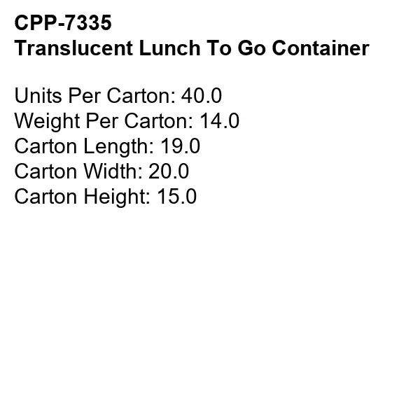 Translucent Lunch To Go Container... from ASI 30208 A P Specialties / AP Specialties