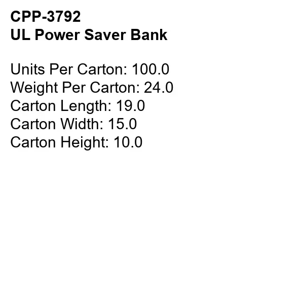 UL POWER SAVER BANK... from ASI 30208 A P Specialties / AP Specialties