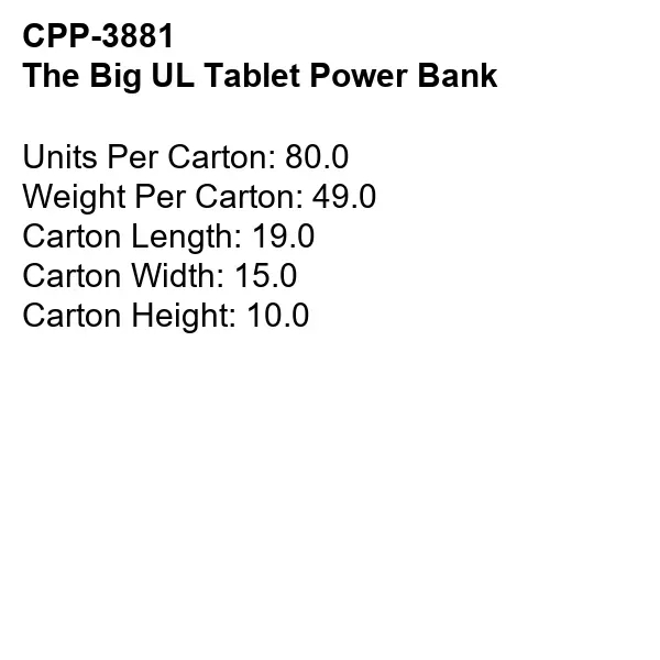 THE BIG UL TABLET POWER BANK... from ASI 30208 A P Specialties / AP Specialties