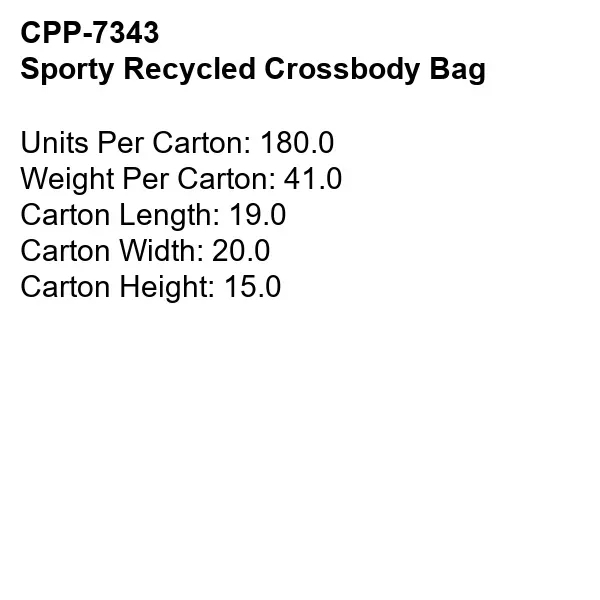 Sporty Recycled Crossbody Bag... from ASI 30208 A P Specialties / AP Specialties