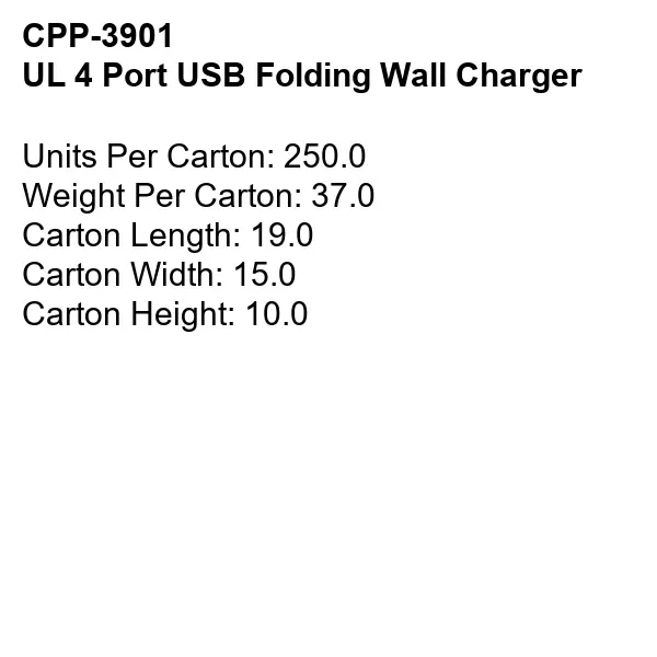 UL 4 PORT USB FOLDING WALL CHARGER... from ASI 30208 A P Specialties / AP Specialties