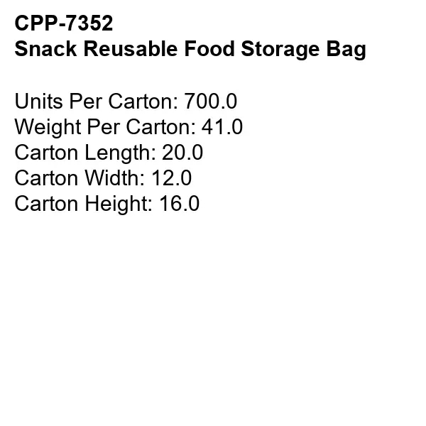 Snack Reusable Food Storage Bag... from ASI 30208 A P Specialties