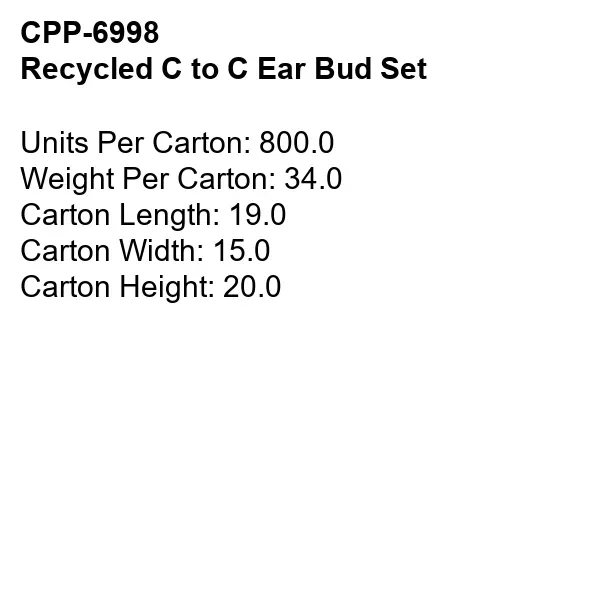 Recycled C to C Ear Bud Set... from ASI 30208 A P Specialties / AP Specialties
