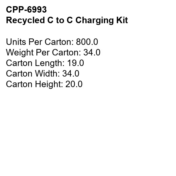 Recycled C to C Charging Kit... from ASI 30208 A P Specialties / AP Specialties