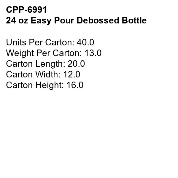 24 oz Easy Pour Debossed Bottle... from ASI 30208 A P Specialties / AP Specialties