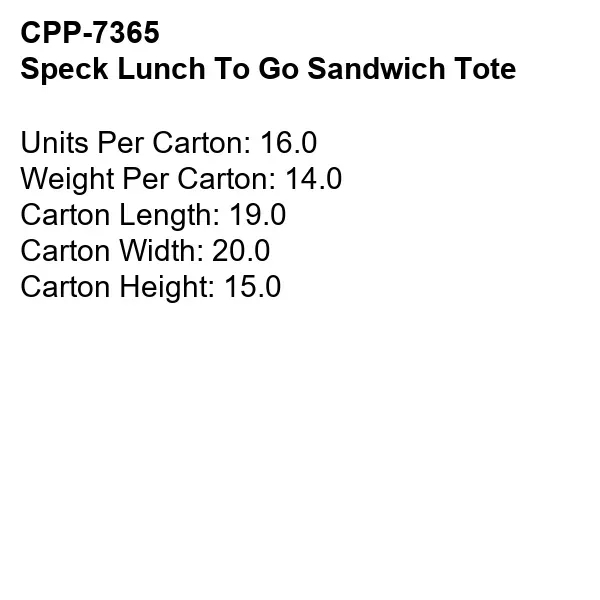 Speck Lunch To Go Sandwich Tote... from ASI 30208 A P Specialties / AP Specialties