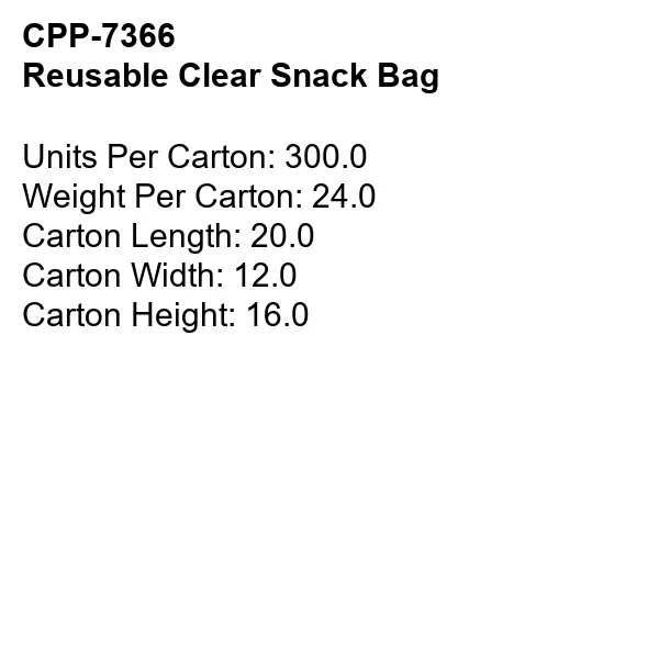 Reusable Clear Snack Bag... from ASI 30208 A P Specialties / AP Specialties