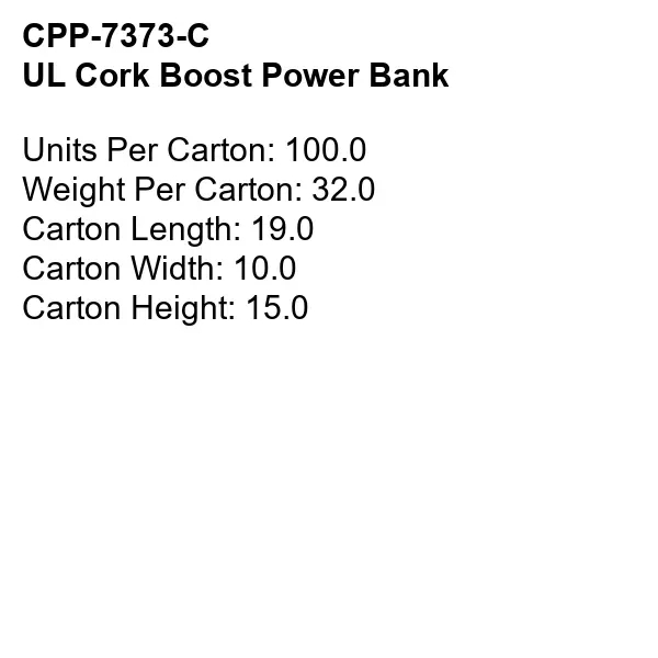 UL Cork Boost Power Bank... from ASI 30208 A P Specialties / AP Specialties