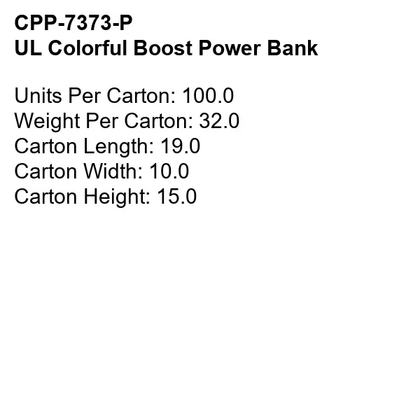 UL Colorful Boost Power Bank... from ASI 30208 A P Specialties / AP Specialties
