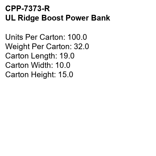 UL Ridge Boost Power Bank... from ASI 30208 A P Specialties / AP Specialties