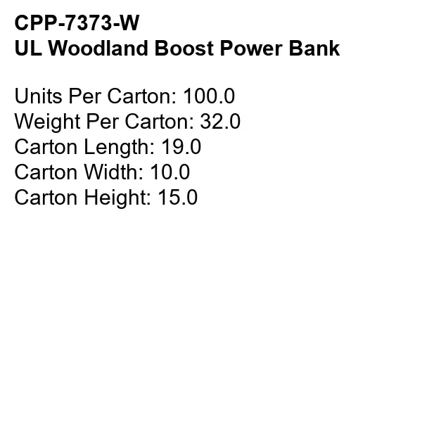 UL Woodland Boost Power Bank... from ASI 30208 A P Specialties / AP Specialties