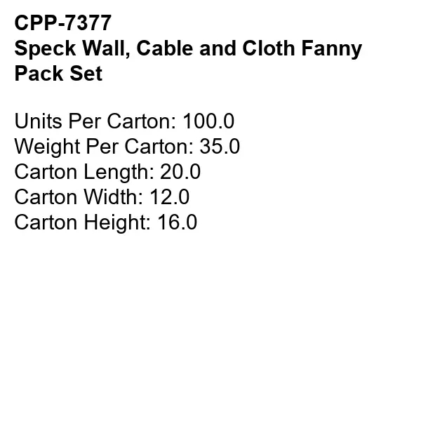 Speck Wall, Cable and Cloth Fanny Pack Set... from ASI 30208 A P Specialties / AP Specialties