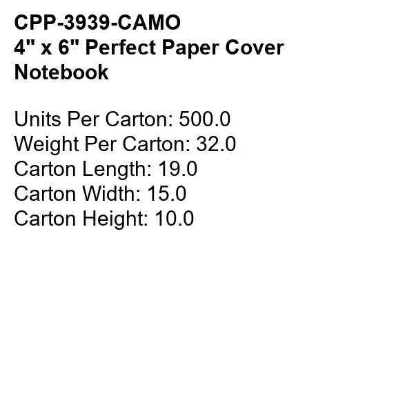 4" X 6" PERFECT PAPER COVER NOTEBOOK... from ASI 30208 A P Specialties / AP Specialties