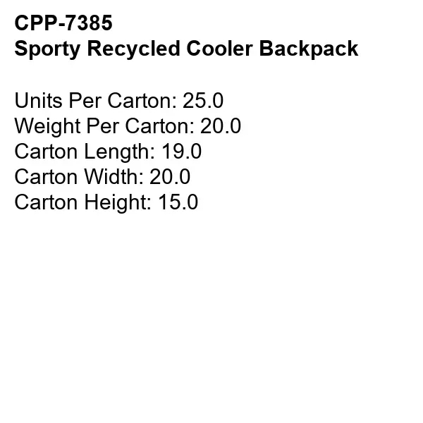 Sporty Recycled Cooler Backpack... from ASI 30208 A P Specialties / AP Specialties