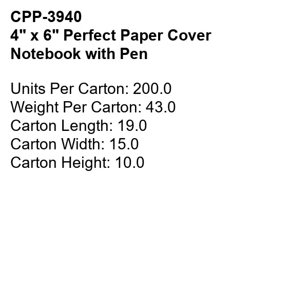 4" x 6" Perfect Paper Cover Notebook with Pen... from ASI 30208 A P Specialties / AP Specialties