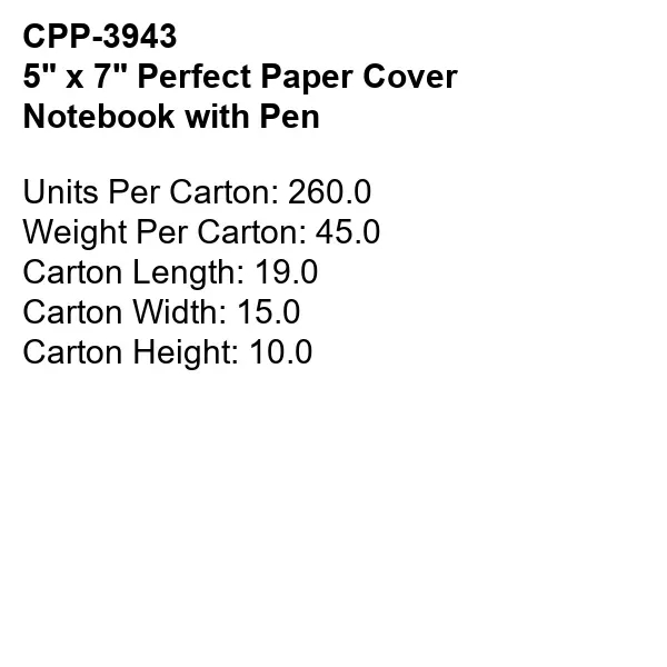 5" X 7" Perfect Paper Cover Notebook with Pen... from ASI 30208 A P Specialties / AP Specialties