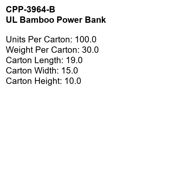 UL BAMBOO POWER BANK... from ASI 30208 A P Specialties / AP Specialties