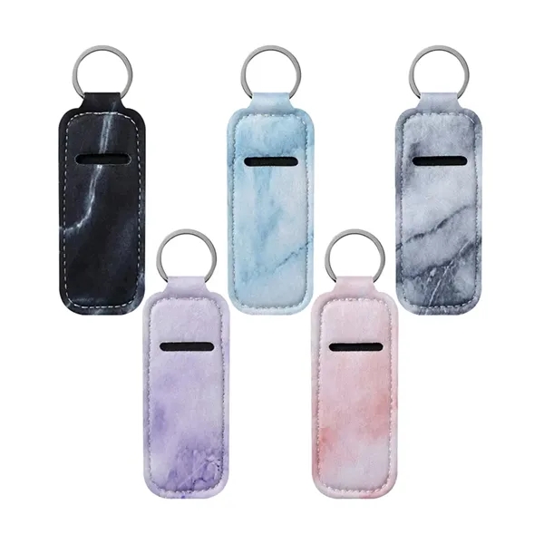 Rectangle shape lipstick or lip balm holder keychain with sublimation printing,... from ASI 37218 Athena Promo (tm)