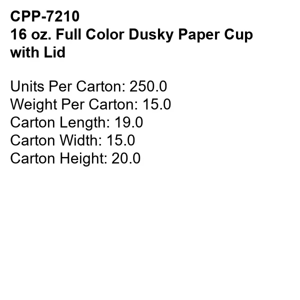 16 oz. Full Color Dusky Paper Cup with Lid... from ASI 30208 A P Specialties / AP Specialties
