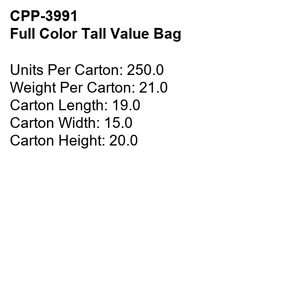 Full Color Tall Value Bag... from ASI 30208 A P Specialties / AP Specialties