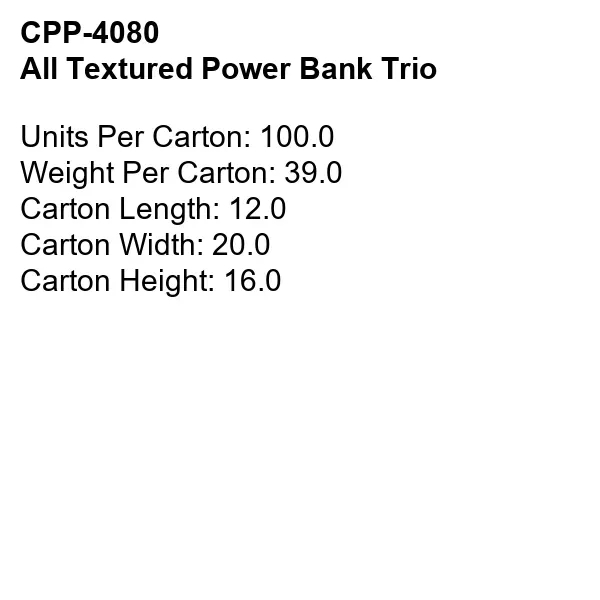 All Textured Power Bank Trio... from ASI 30208 A P Specialties / AP Specialties